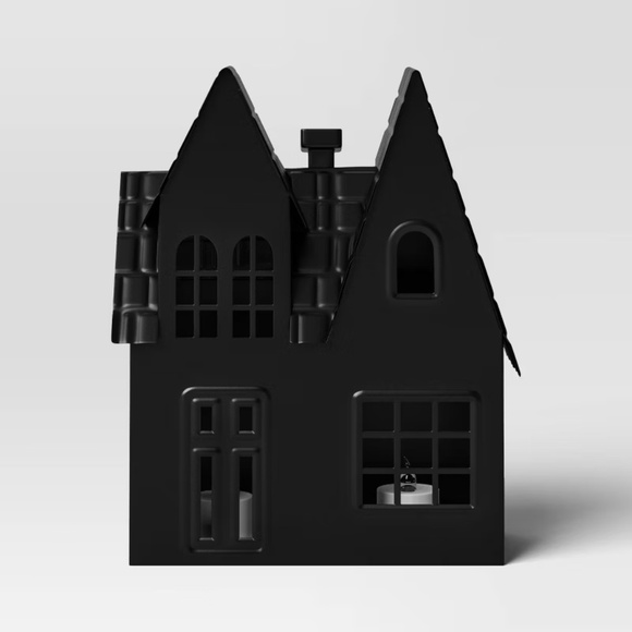 10" Lit Metal Black Halloween House - Hyde & EEK! - Picture 3 of 14
